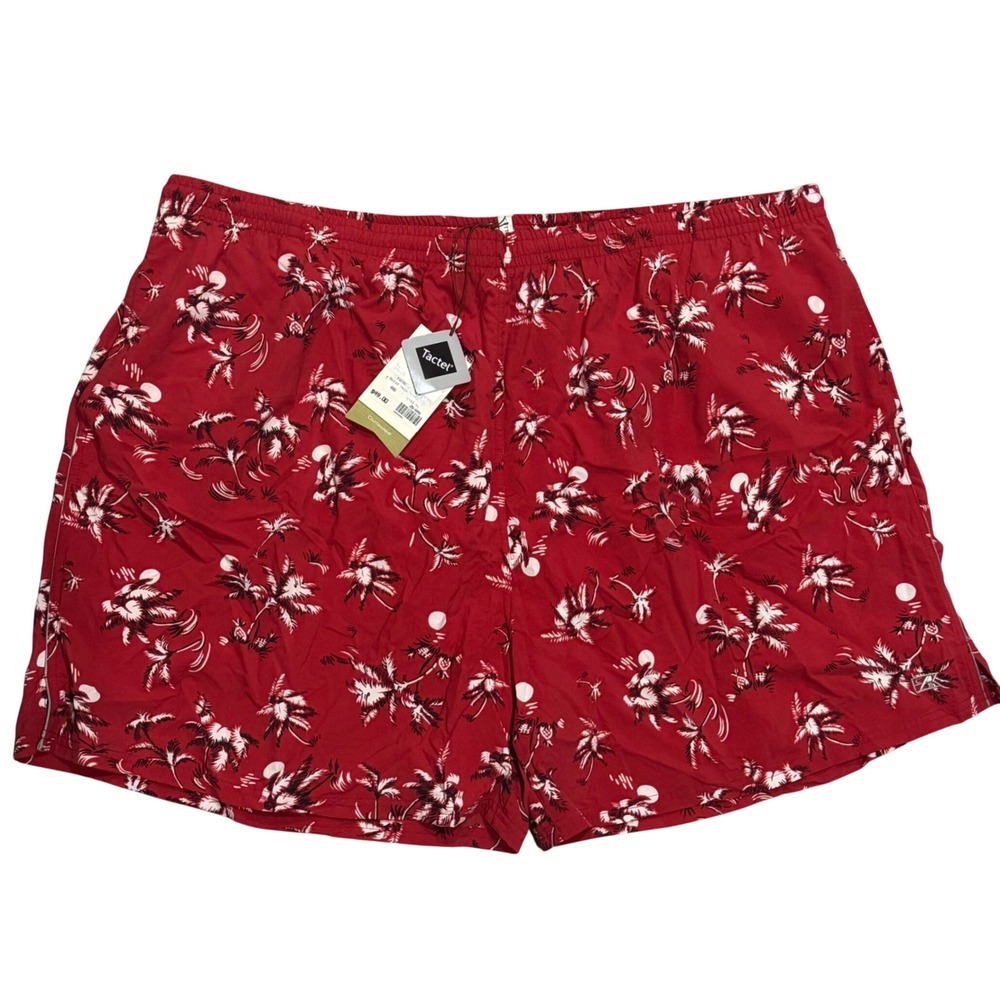 Cutter & Buck Swim Trunks Mens 4XB Red Tropical Palm Tree‎ NWT Hawaii Beach